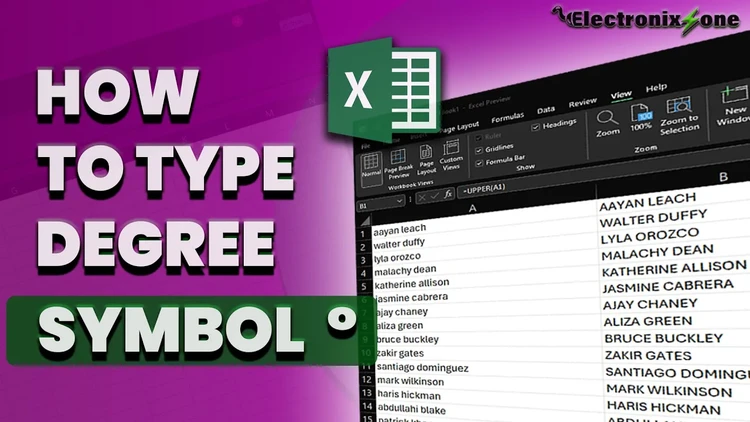 How to Add the Degree Symbol to Numbers in Excel (Keep Them as Real Numbers)