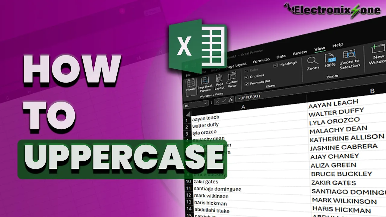 How to Capitalize All Letters in Excel