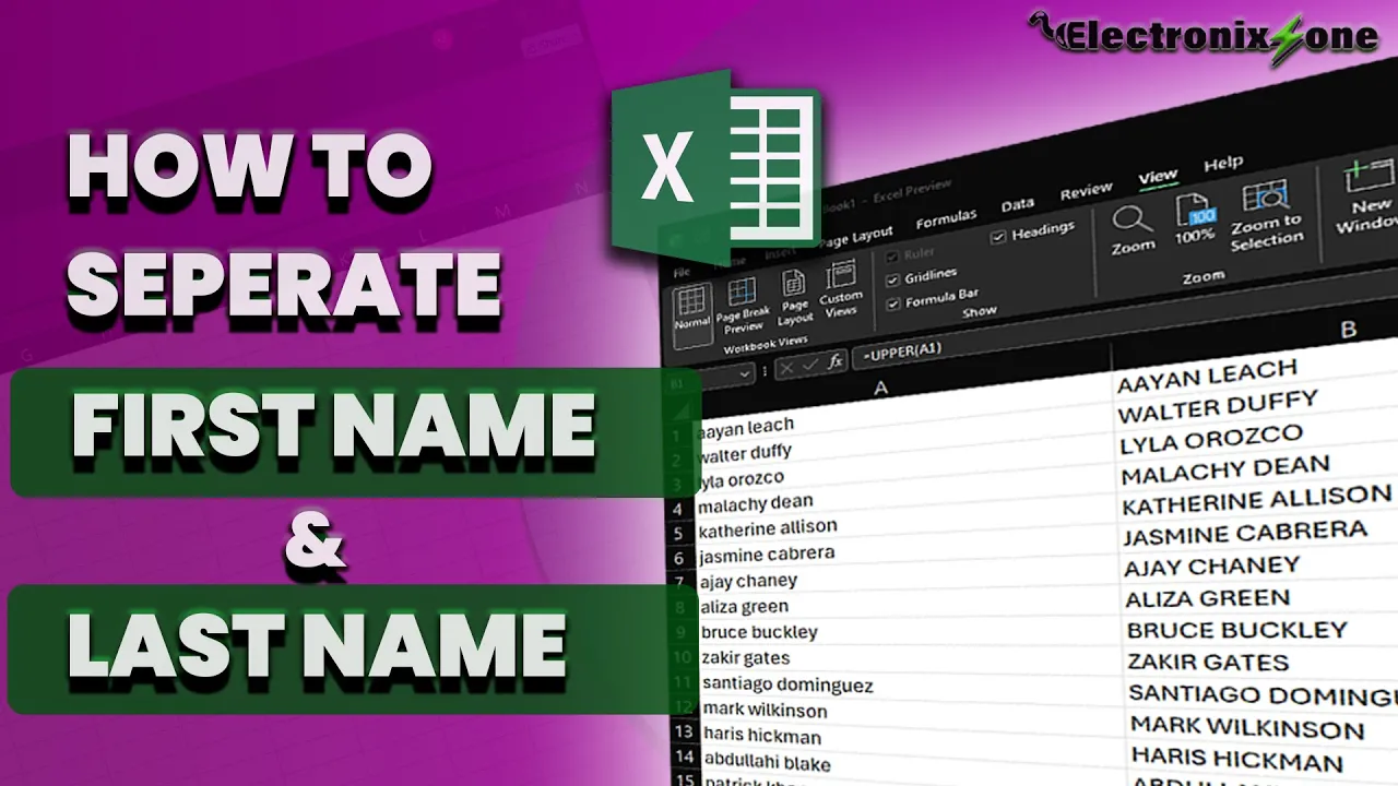How to Separate First and Last Names in Excel